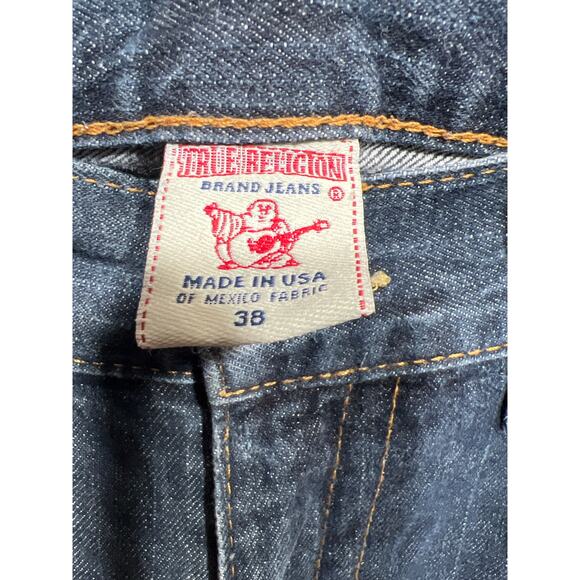 True Religion Mens Straight Bootcut Horseshoe Paint Flaps Pockets Jeans Size 38 - Picture 8 of 10